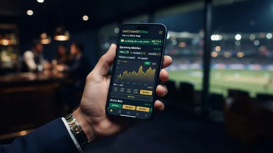 Live cricket betting odds on a mobile exchange app