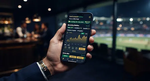 Player using cricket betting app
